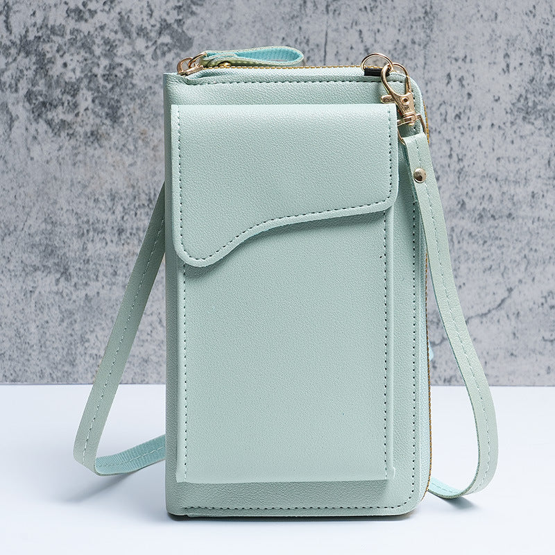 Long wallet, solid color mobile phone bag.