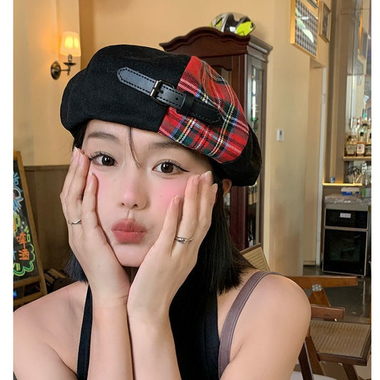 Plaid Patchwork Beret