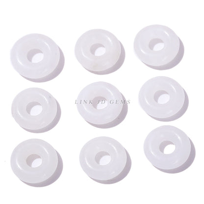 Natural Hetian white jade running ring accessories safety buckle pendant