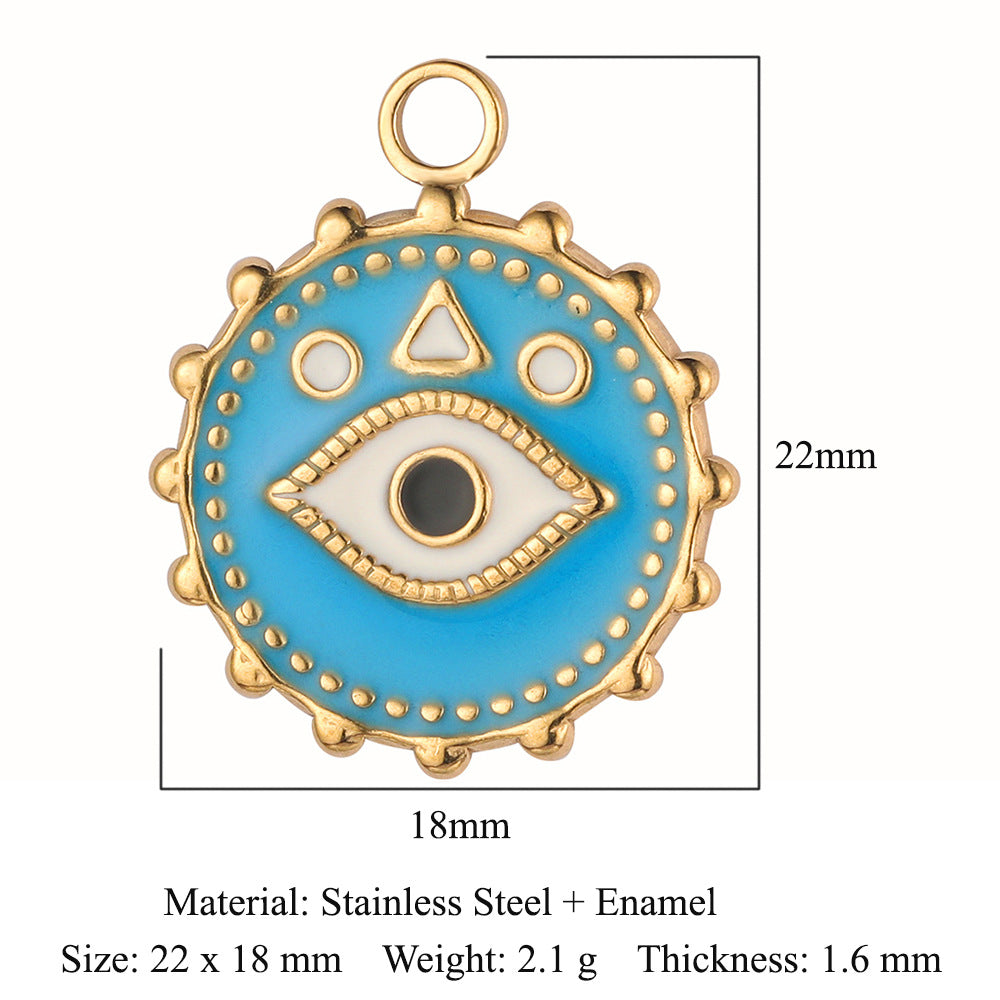 Dripping eyes French titanium steel pendant