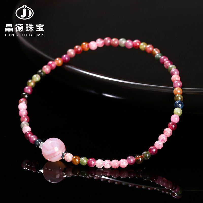 3Mm Natural Candy Color Tourmaline Bracelet