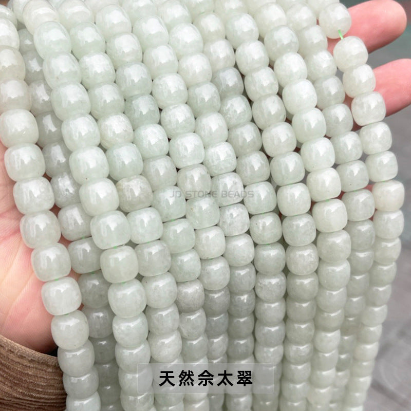 Perlas sueltas de jade Dongling verde natural de 8/10 mm con forma antigua 