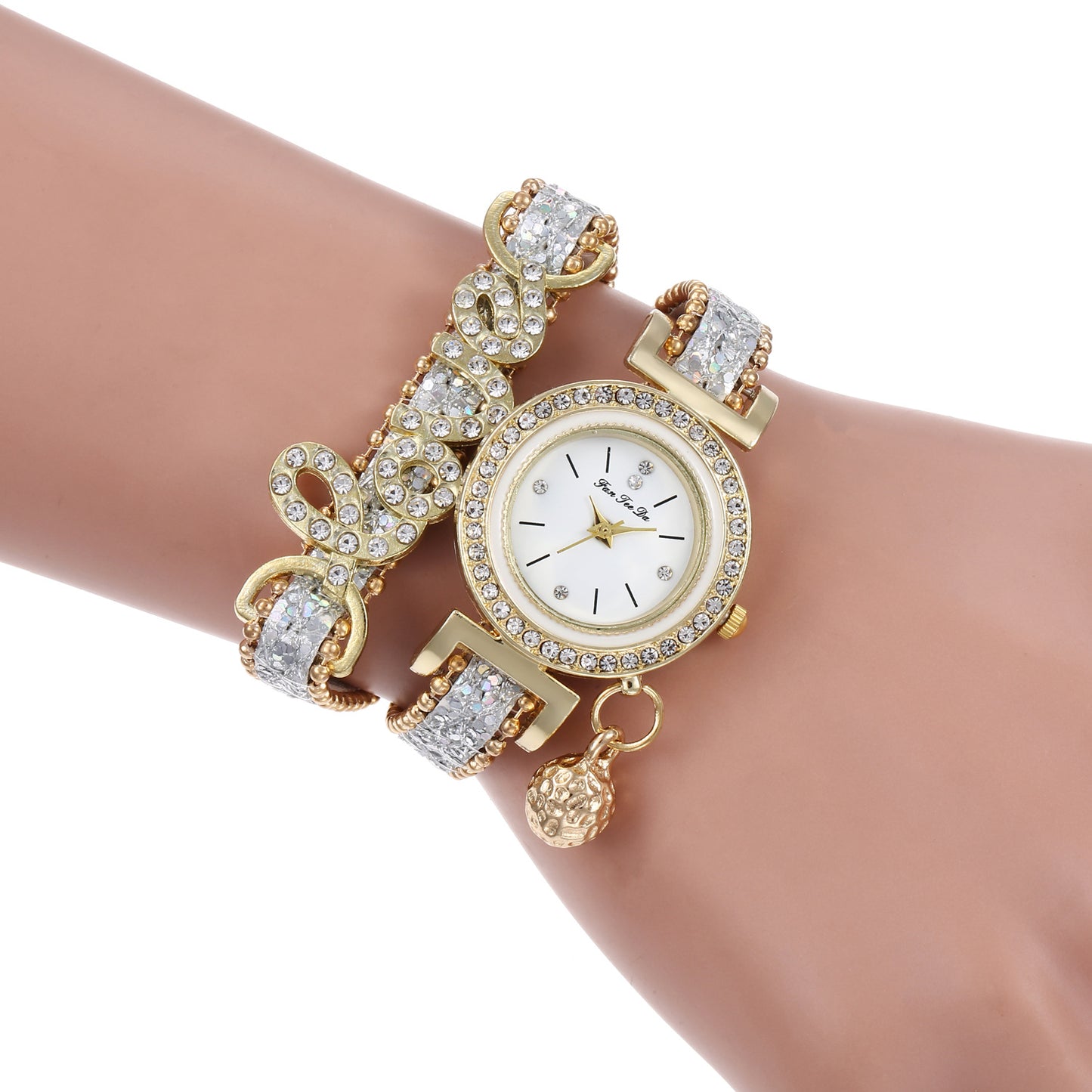 Korean Style LOVE Rhinestone Women's Watch