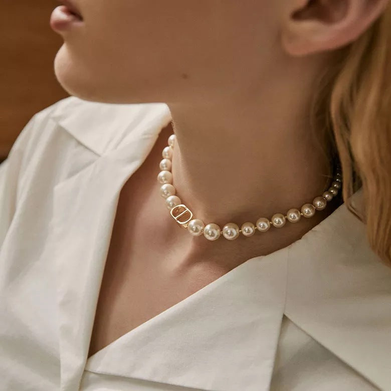 Pearl necklace female summer choker collarbone chain