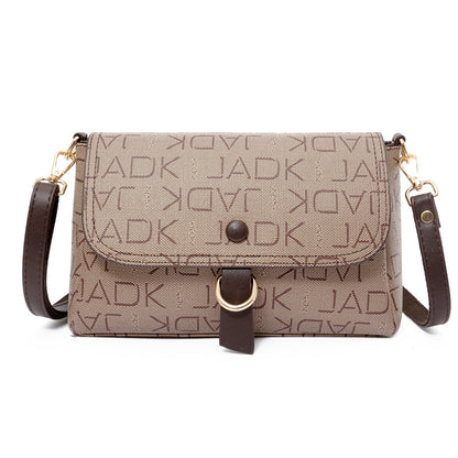 Printed letter shoulder messenger bag