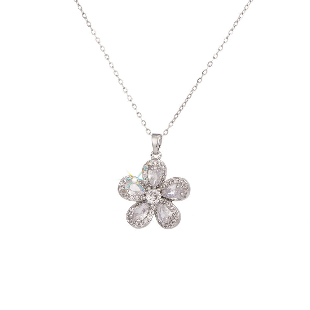 Cherry blossom zircon necklace