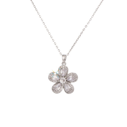 Cherry blossom zircon necklace