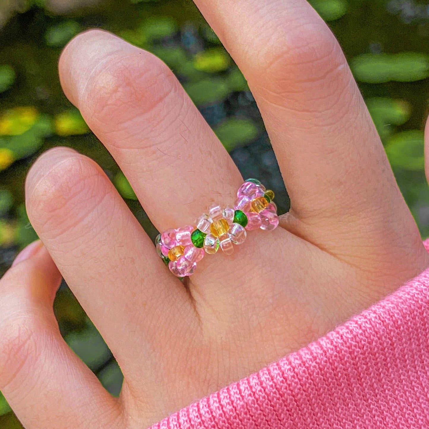 Colorful Stretch Crystal Bead Ring