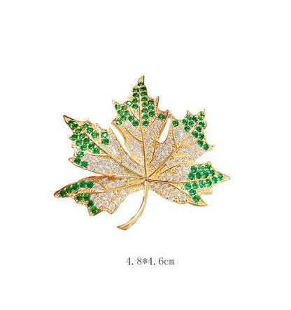 Flash Diamond Maple Leaf Brooch