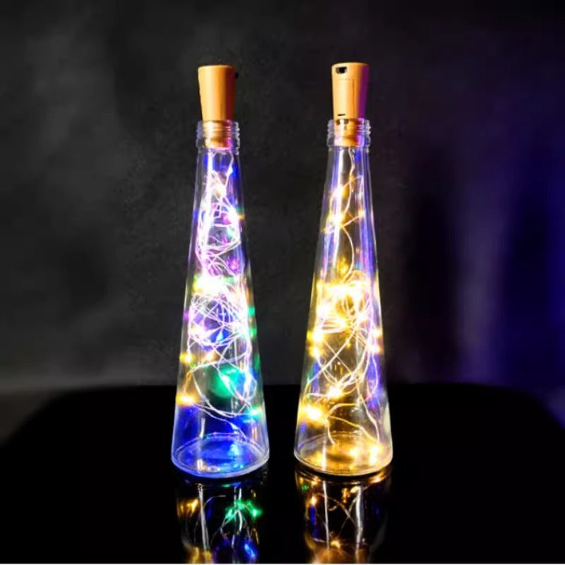 Copper wire light string LED battery wine bottle light