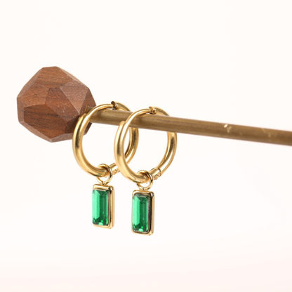 Emerald zircon earrings