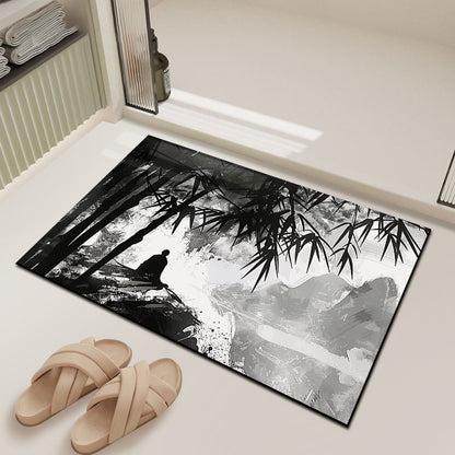 Diatomaceous earth ink wash bath mat