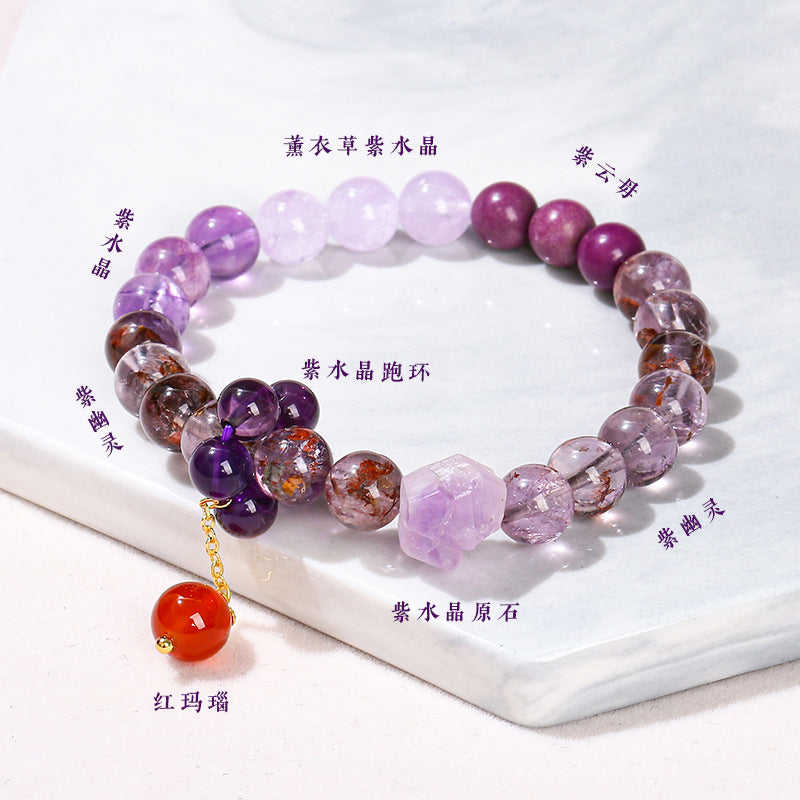 Nine Purple Fire Bracelet Natural Duobao Crystal