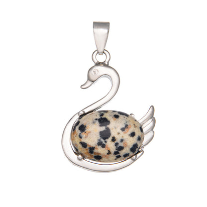 Crystal Swan Agate Pendant