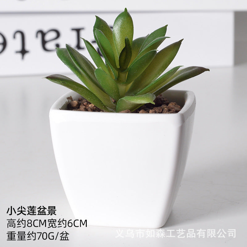 Simulation of succulent plastic bonsai artificial flowers combination