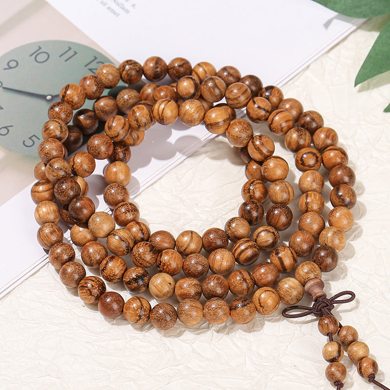 Agarwood multi-circle Buddha bead bracelet.