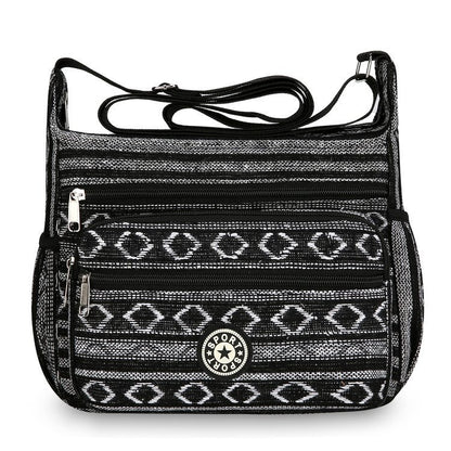 Ethnic striped canvas bag