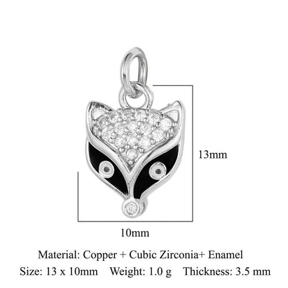 Copper zircon DIY animal necklace bracelet pendant