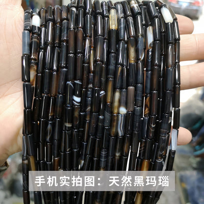 4X13mm crystal agate round tube loose beads