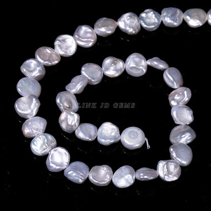 10Mm White Baroque Button Pearl Loose Beads