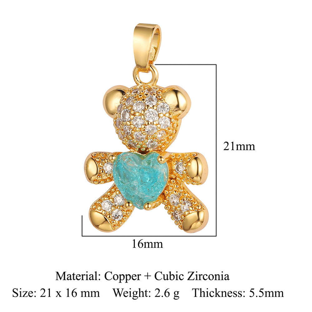 Copper zircon butterfly deer crystal pendant