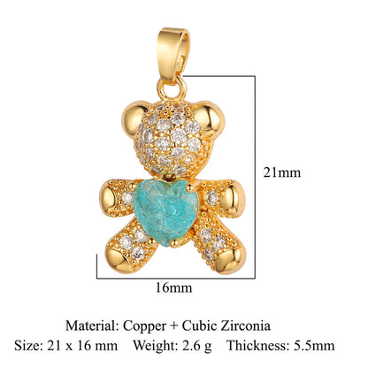 Copper zircon butterfly deer crystal pendant