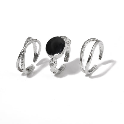 Hip-hop cool style ring 3-piece set