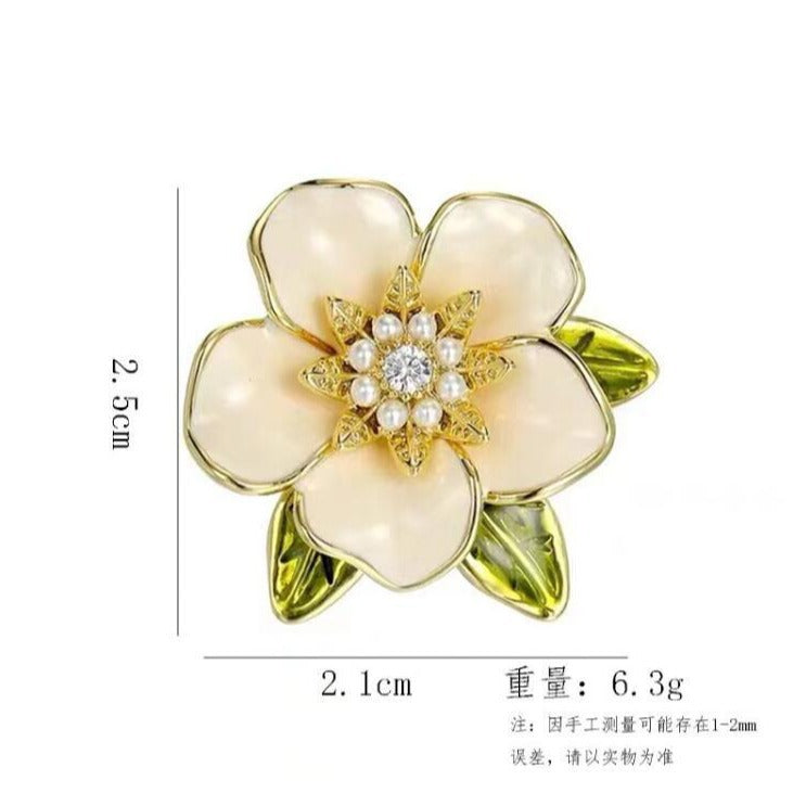 Elegant Dripping Gardenia Brooch