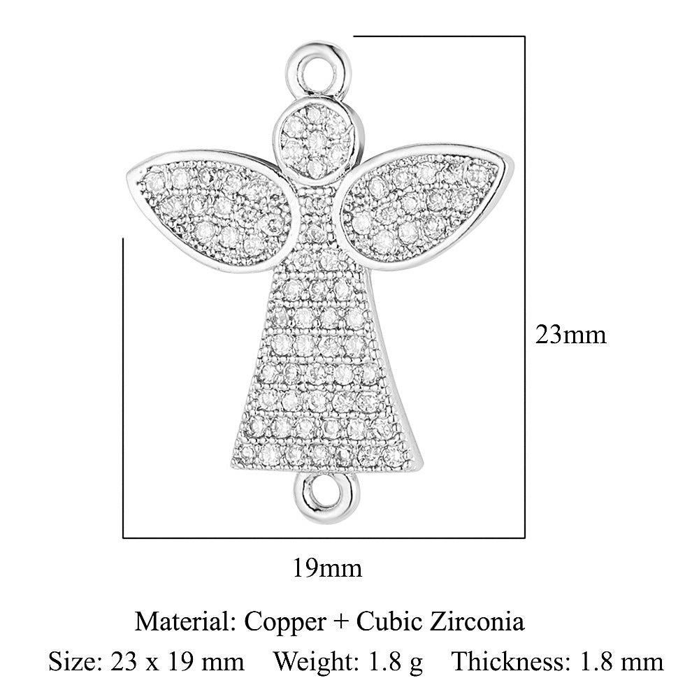 Eyes Angel Cross Copper Zircon Pendant