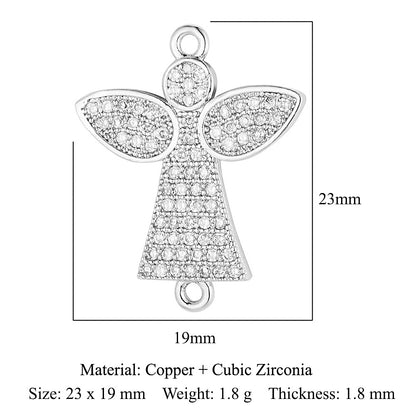 Eyes Angel Cross Copper Zircon Pendant