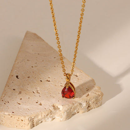 December Zircon Pendant Necklace