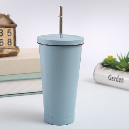 Stainless steel straw cup 750ml fashion