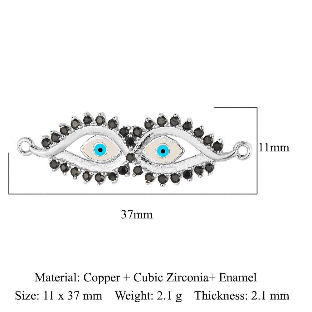 Dripping oil eyes copper zircon pendant eye mask DIY