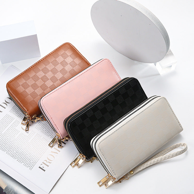 Atmospheric Double Zipper Clutch Bag Wallet