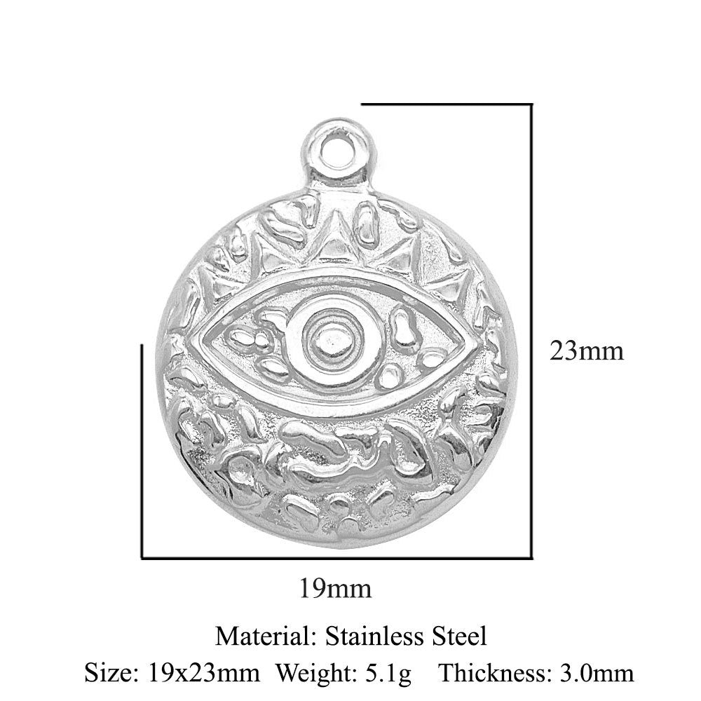 3 pcs/bag stainless steel eye elephant pendant