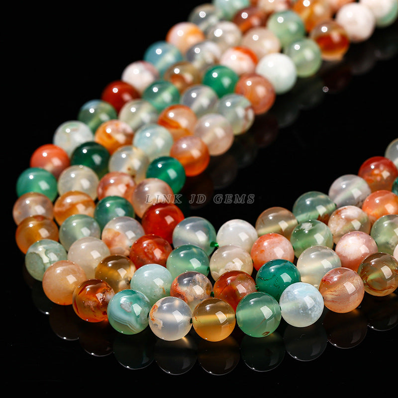 Multi-colored cherry blossom agate loose beads