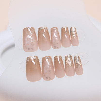 Ombre Nail High-Quality White Short Ballerina T-Shape Nails