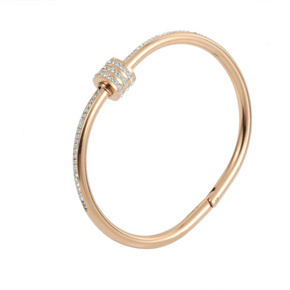 18K Gold-Plated Diamond Bracelet, Stylish Stainless Steel