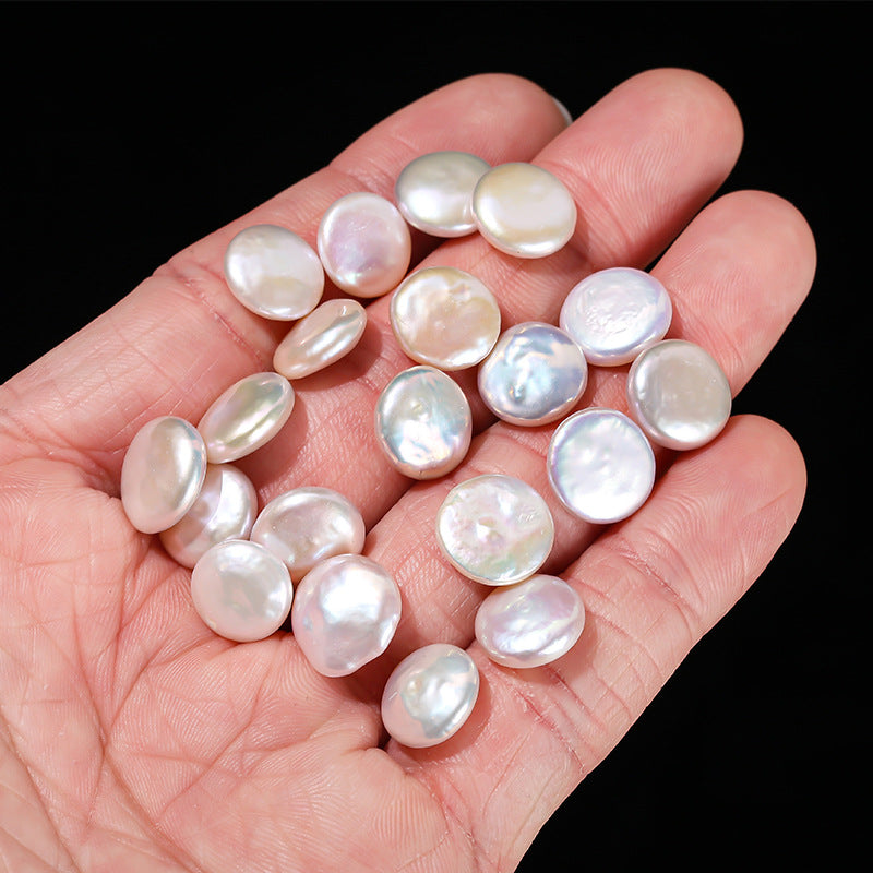 Freshwater pearl non-porous button beads loose beads