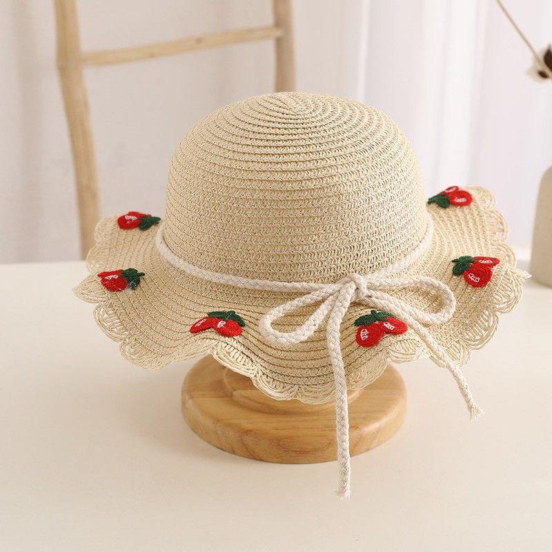 Kids Sun Hat Baby Straw Bag Set Girls' Cute Wide Brim Sun