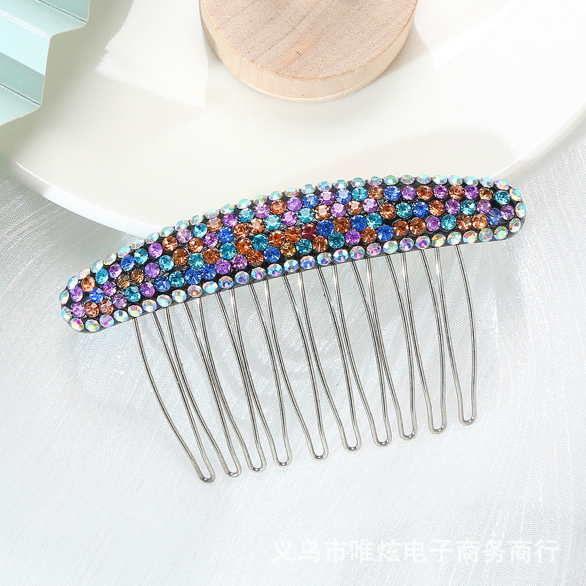 Acrylic rhinestone color pressure hair plug comb hairpin