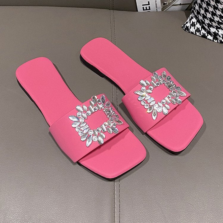 Fashion high-end rhinestone slippers