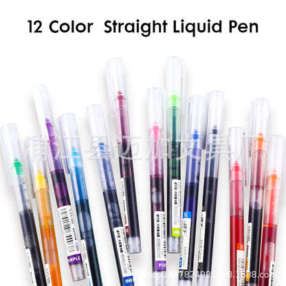 24 color straight liquid pen 0.5 black water-based pen