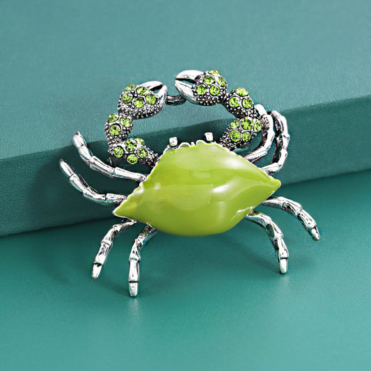 Painted Crab Brooch