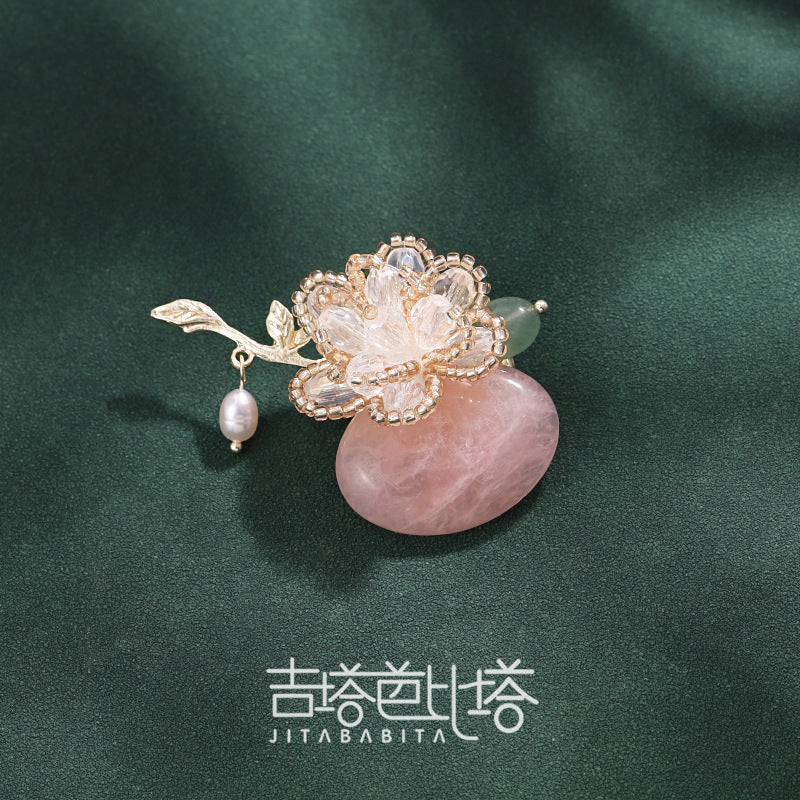 Eco-friendly crystal brooch pin