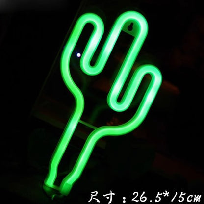 LED neon light arrangement small colored lights