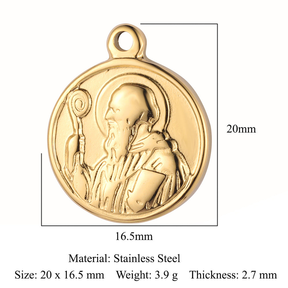 Accessories Buddha Head Angel Stainless Steel Pendant