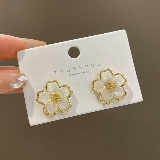 S925 silver super fairy flower stud earrings