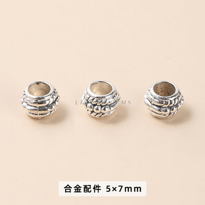 Tibetan silver zinc alloy disc with diamond bead spacer accessories