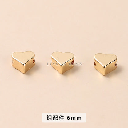 14/18K gold nine-character needle ball needle flower holder copper ring heart shape